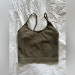 Good American: Ribbed Tank in color Army Green Size 00/0